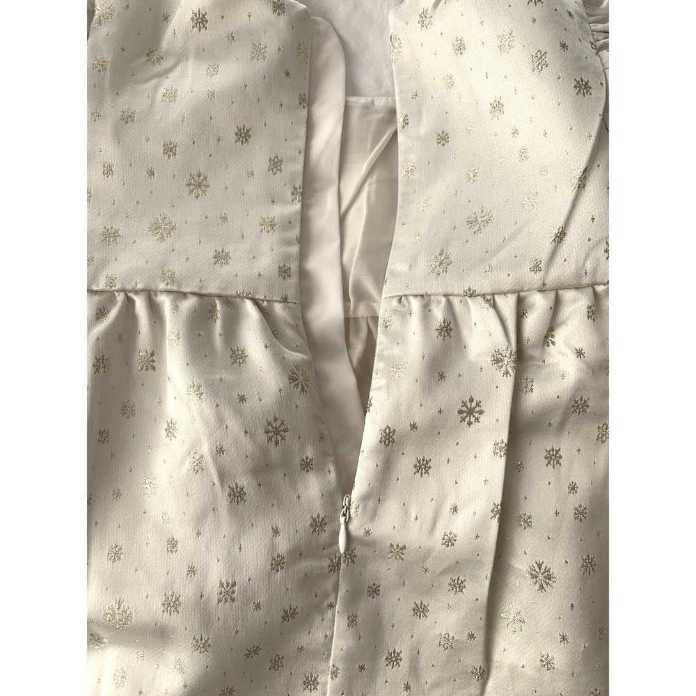 Disney Girls Ivory Gold Glitter Satin Minnie Mouse Princess Dress NWOT / Size 4 - Picture 16 of 16